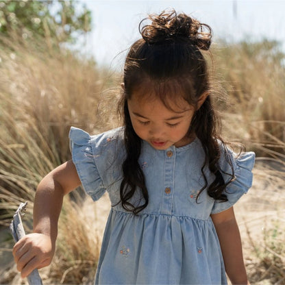 Little Dutch - Abito a maniche corte in denim