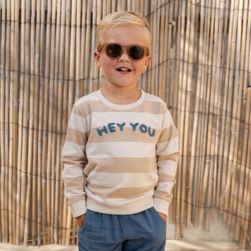 Little Dutch - Maglione a righe color biscotto
