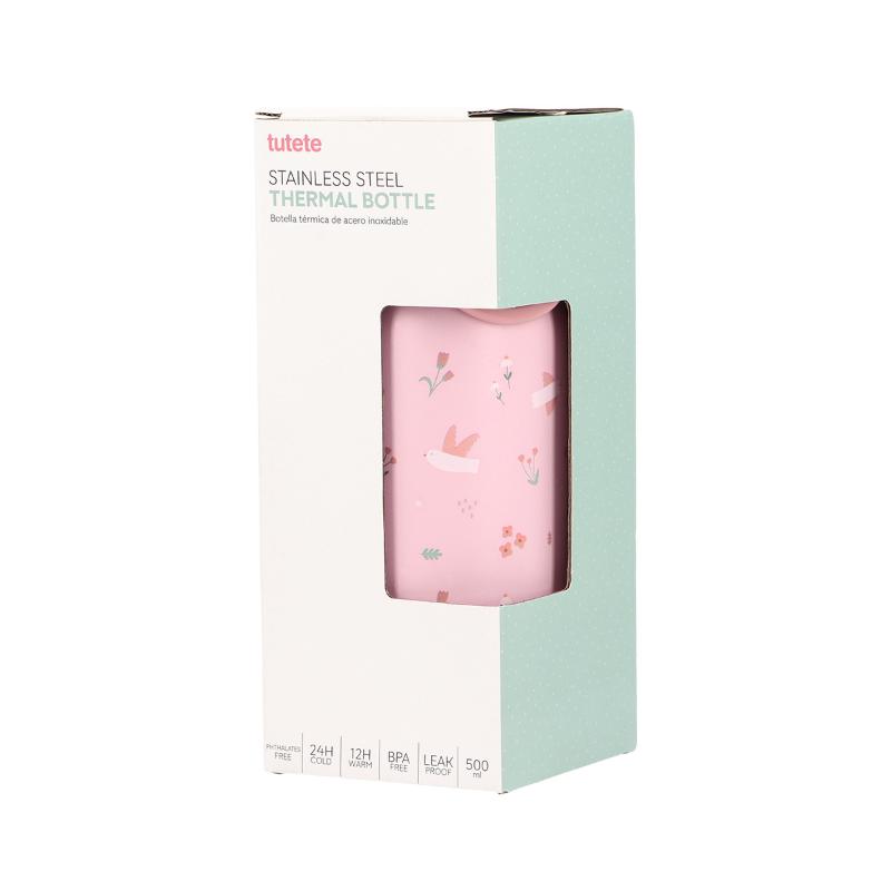 Tutete - Borraccia Termica 500ml - Uccellini Rosa