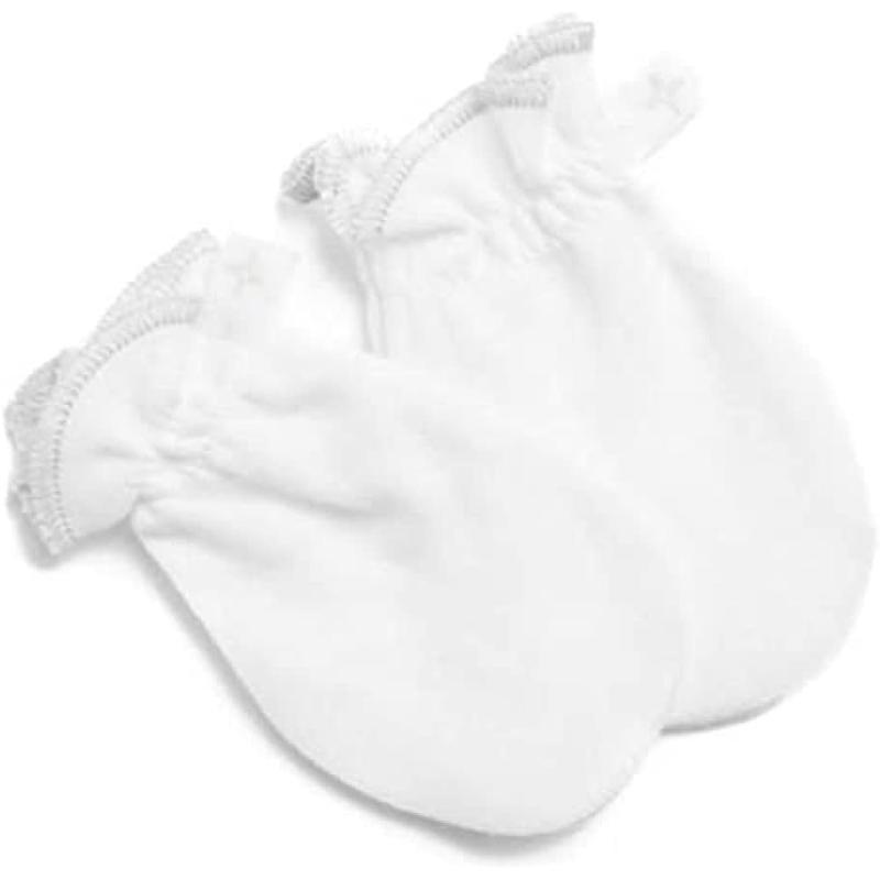 guanto in cotone bianco da neonato