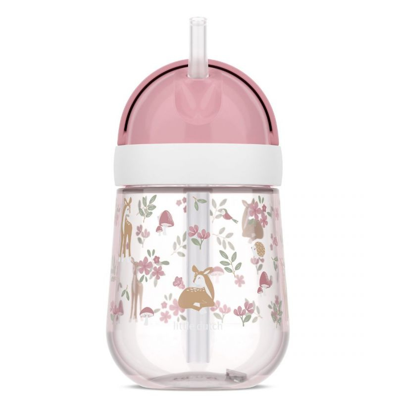 Little Dutch - Borraccia - prima borraccia con cannuccia 300ml - Fairy Garden