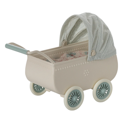 Maileg - Carrozzina con topolino - Menta