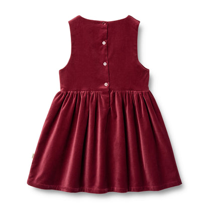 Wheat - Vestito in velluto bordeaux Junior - Thelma