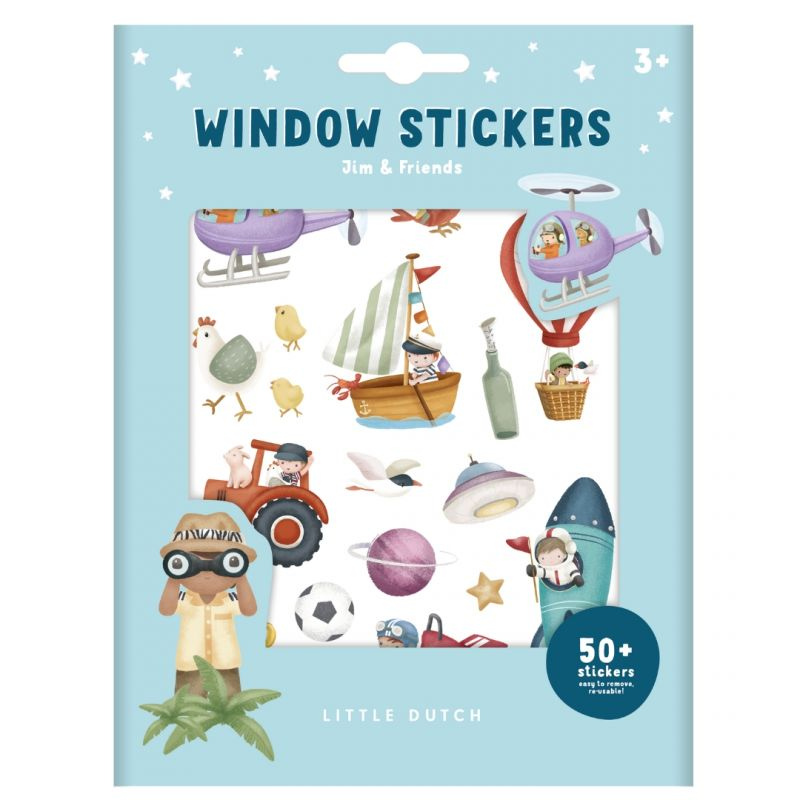 Little Dutch - Window stickers - vetrofanie riposizionabili - Jim & Friends