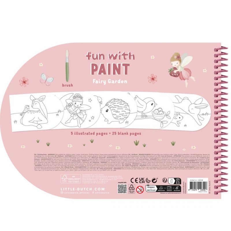 Little Dutch - Libro da colorare con acquerelli - Fairy Garden