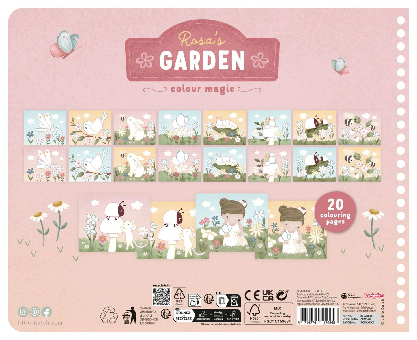 Little Dutch - Libro magico da colorare - Rosa