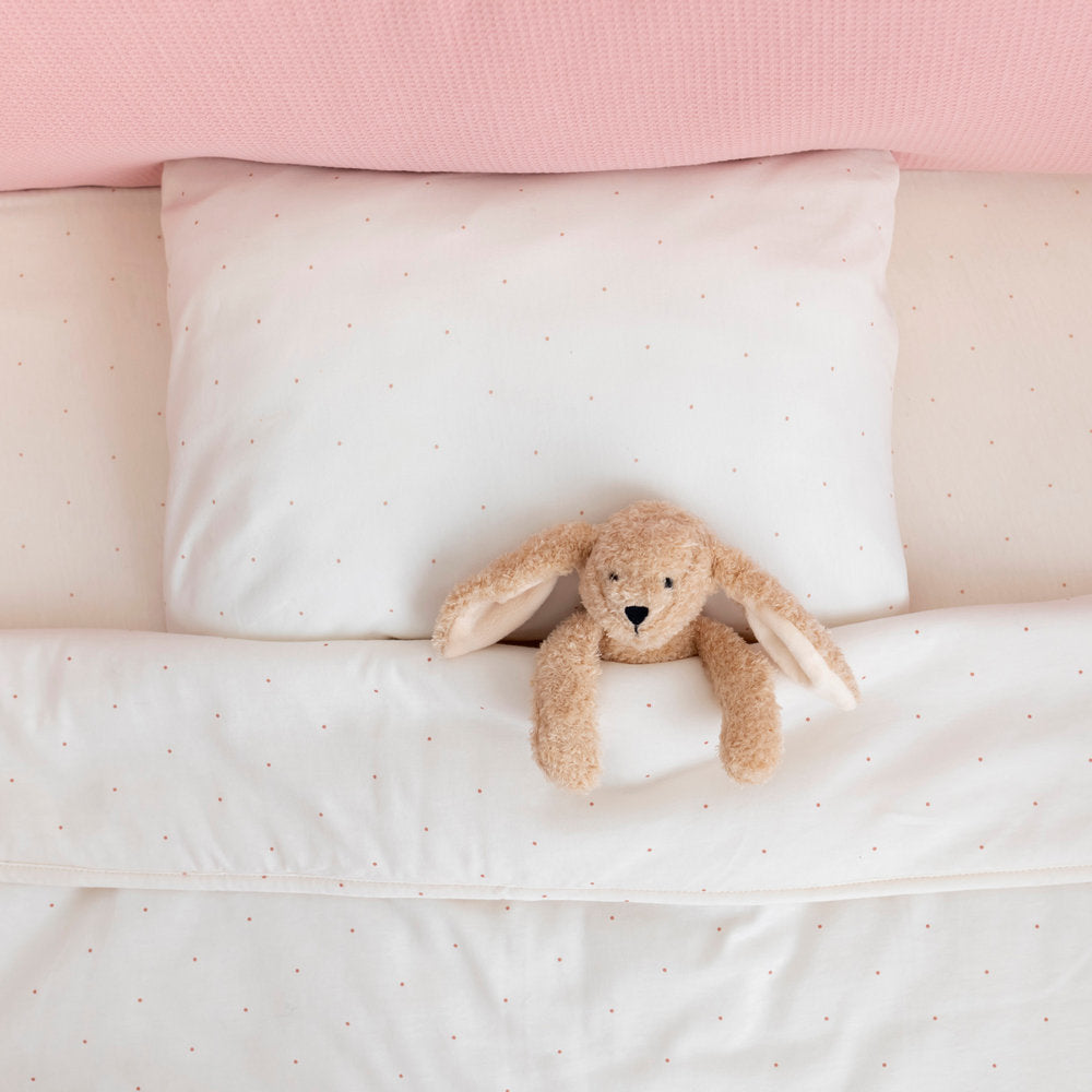 Bemini - Lenzuolo angoli in cotone 70x140 - Ecru pois