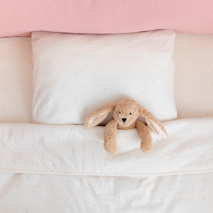 Bemini - Lenzuolo angoli in cotone 70x140 - Ecru pois