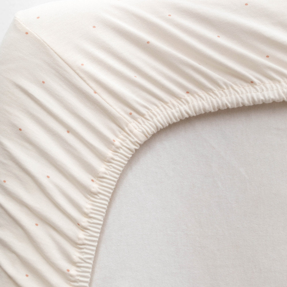 Bemini - Lenzuolo angoli in cotone 70x140 - Ecru pois