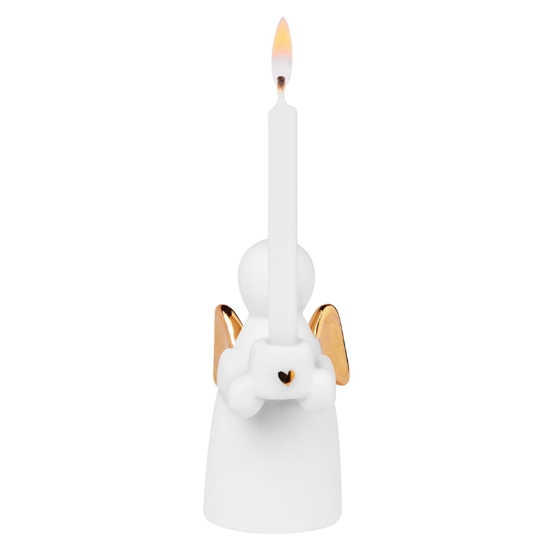 Räder - Angelo in porcellana con candelina h5,5cm