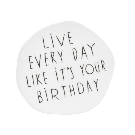 Räder - Piatto svuotatasche in porcellana - Live every day like it's your birthday 14cm