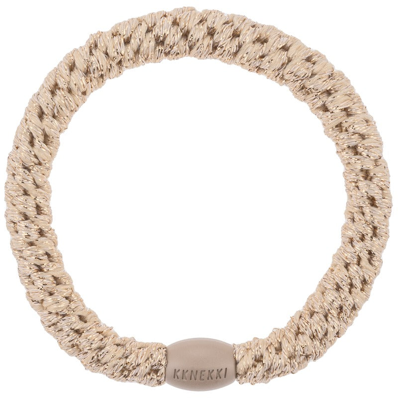 Elastico per capelli e braccialetto KKNEKKI Beige glitter