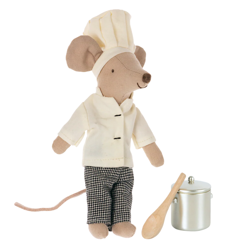 Maileg - Topo chef con pentola e cucchiaio per zuppa, Fratello maggiore