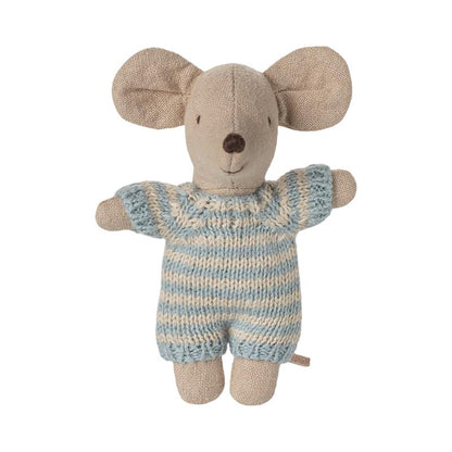 Maileg - Topolino neonato nella culla - Blu