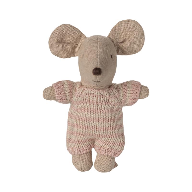 Maileg - Topolino neonato nella culla - Rosa