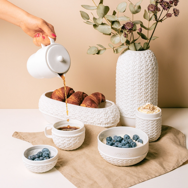 Räder - Teiera con tazza in porcellana - Knit 500ml