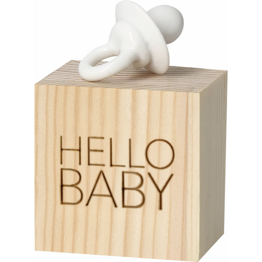 Räder - Miniatura in porcellana con scatola in legno - ciuccio Hello Baby