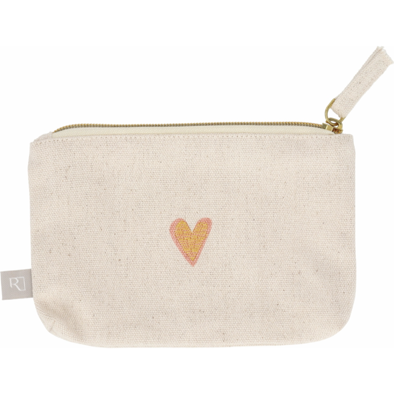 Räder - Pochette in cotone e cuore ricamato 17,5x12cm