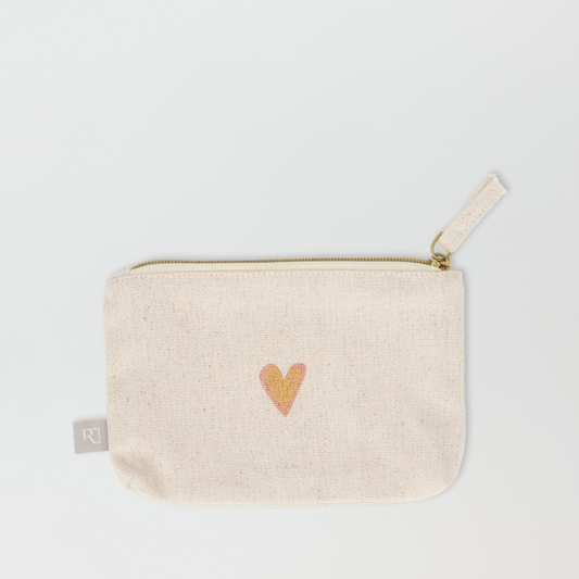 Räder - Pochette in cotone e cuore ricamato 17,5x12cm
