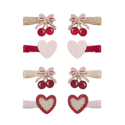 Mollette per capelli Mimi & Lula con ciliegie, confezione da 8