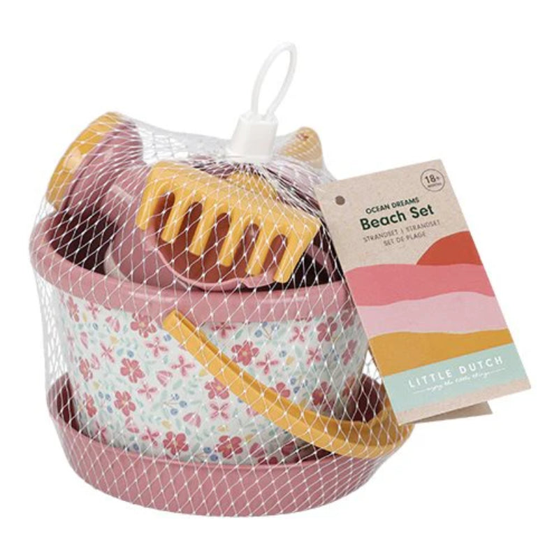 Little Dutch - Set giochi spiaggia - paletta secchiello formine - Rosa - Dreamy