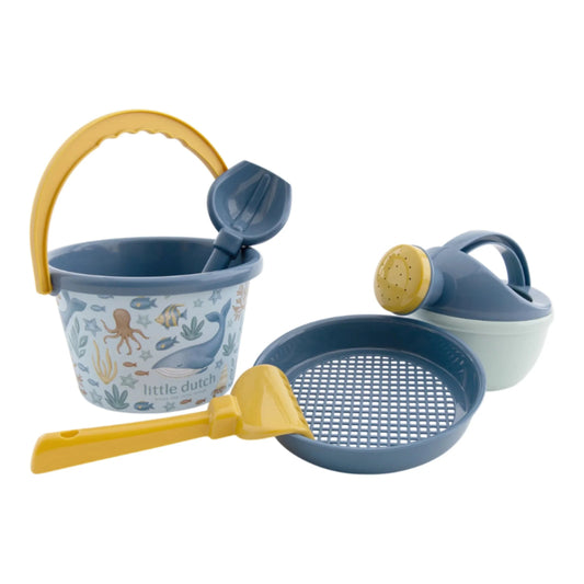 Little Dutch - Set giochi spiaggia - paletta secchiello formine - Blu - Ocean