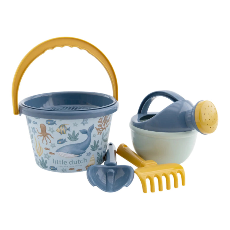 Little Dutch - Set giochi spiaggia - paletta secchiello formine - Blu - Ocean
