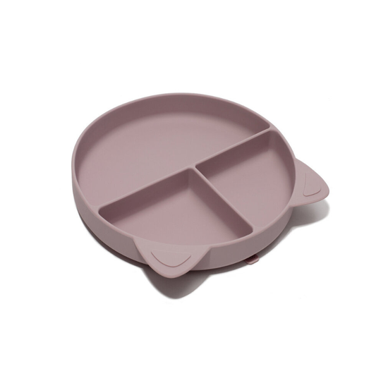 Soina - Piatto con divisori in silicone con ventosa - Lilla