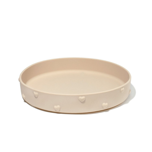 Soina - Piatto piano in silicone con ventosa - Panna