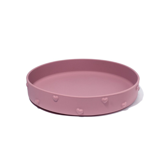 Soina - Piatto piano in silicone con ventosa - Rosa antico