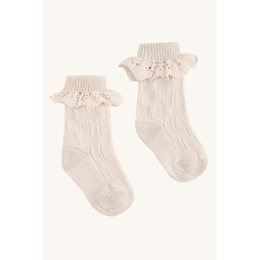 Hust&Claire - Natale - Calze con merletto - bianco