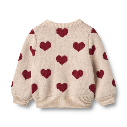 Wheat - Cardigan Jacquard Junior - Hearts