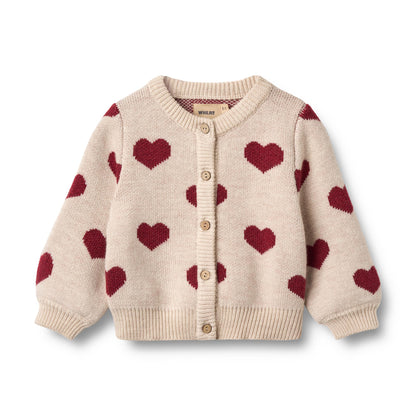 Wheat - Cardigan Jacquard Junior - Hearts
