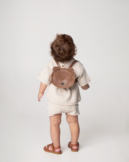 Donsje Amsterdam - Kapi Classic Backpack | Bear - Zainetto in pelle Orsetto