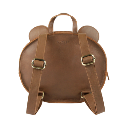 Donsje Amsterdam - Umi Schoolbag | Bear - Zaino in pelle Orsetto