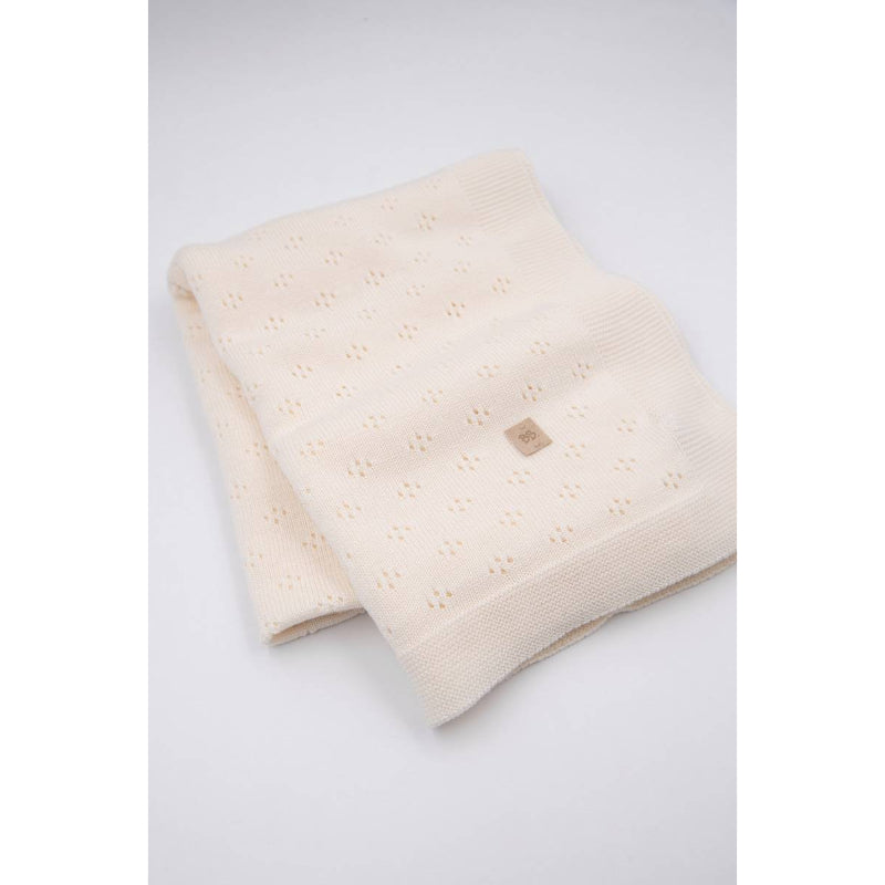 Bamboom - Coperta traforata Knitted - Bianco