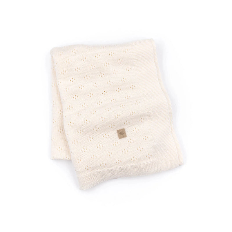 Bamboom - Coperta traforata Knitted - Bianco