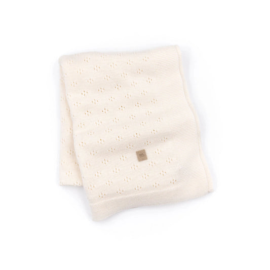 Bamboom - Coperta traforata Knitted - Bianco