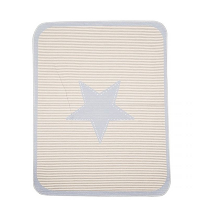 Fussenegger Kids - Coperta in flanella di cotone e viscosa 90x70 cm - Righe Stella Azzurra