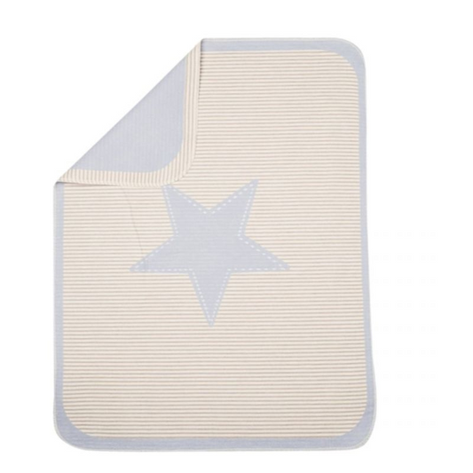 Fussenegger Kids - Coperta in flanella di cotone e viscosa 90x70 cm - Righe Stella Azzurra