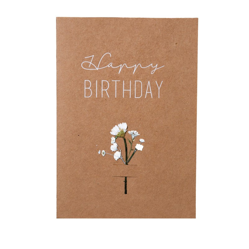 Räder - Biglietto di auguri - Compleanno - Fiori essiccati Happy Birthday