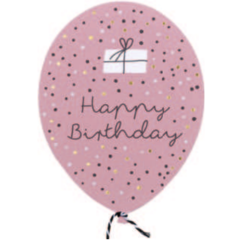 Räder - Biglietto di auguri - Compleanno - Palloncino Rosa con filo vero