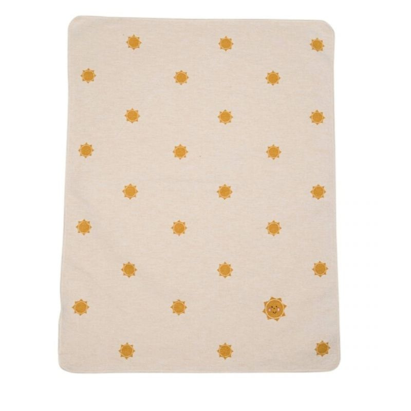 Fussenegger Kids - Coperta in flanella di cotone e viscosa 90x70 cm - Sole ricamato