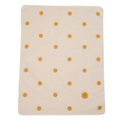 Fussenegger Kids - Coperta in flanella di cotone e viscosa 90x70 cm - Sole ricamato