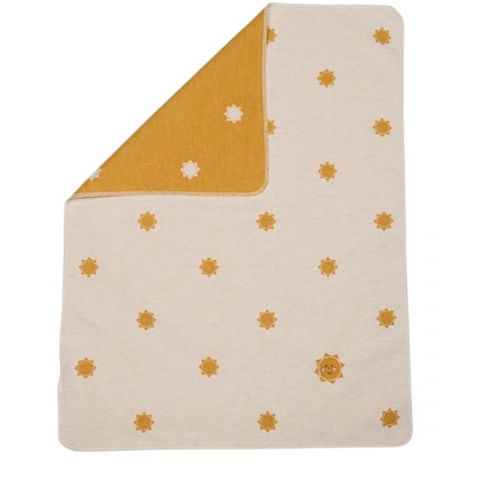 Fussenegger Kids - Coperta in flanella di cotone e viscosa 90x70 cm - Sole ricamato