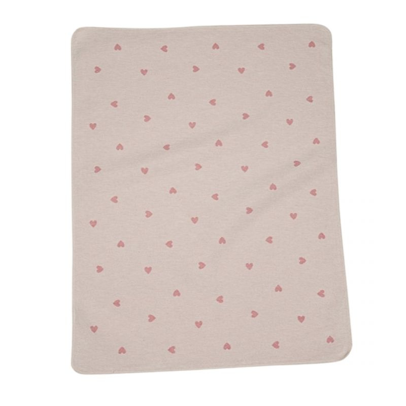 Fussenegger Kids - Coperta in flanella di cotone e viscosa 90x70 cm - Cuoricini Rosa