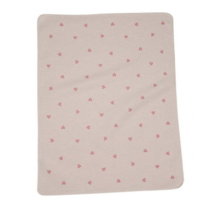 Fussenegger Kids - Coperta in flanella di cotone e viscosa 90x70 cm - Cuoricini Rosa