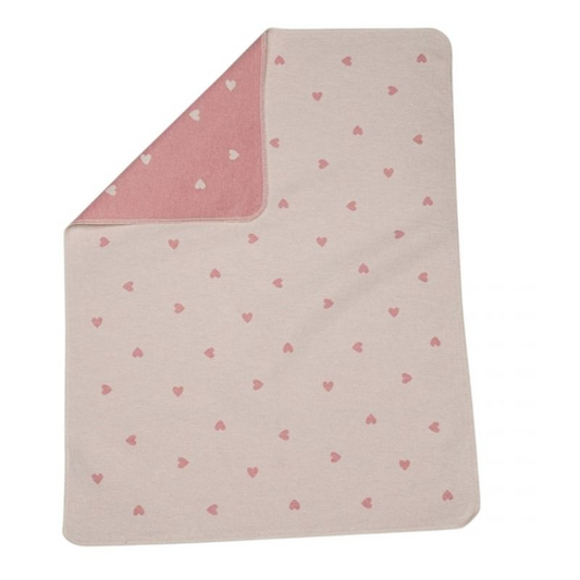 Fussenegger Kids - Coperta in flanella di cotone e viscosa 90x70 cm - Cuoricini Rosa