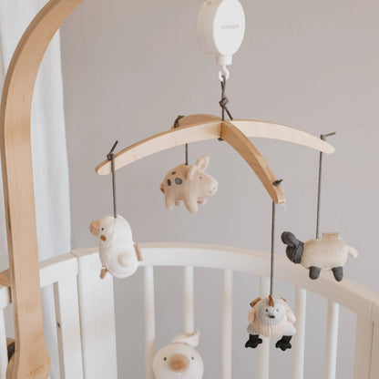 Bamboom - Giostrina in legno con toys a maglia - The farm