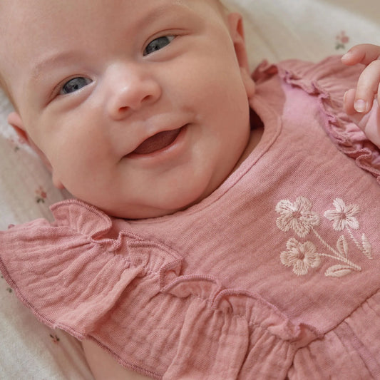 Little Dutch - Abito con Bloomer Rosa Cipria